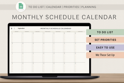 Monthly Schedule Calendar